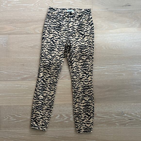 Good American Denim - GOOD AMERICAN Good Waist Crop Jeans 2/26 High-Rise Skinny Stretch Zebra